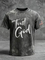 Men's Trust in God Printed Casual T-shirt