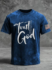 Men's Trust in God Printed Casual T-shirt