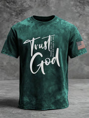 Men's Trust in God Printed Casual T-shirt