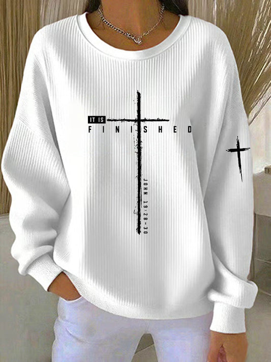 Women's It Is Finished Printed Sweatshirt