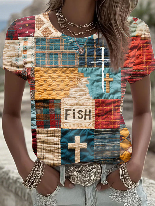 Women's Faith Art Printed short-sleeved T-shirt