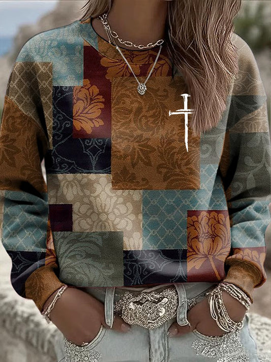 Women's Faith Art Printed Regular Sweatshirt