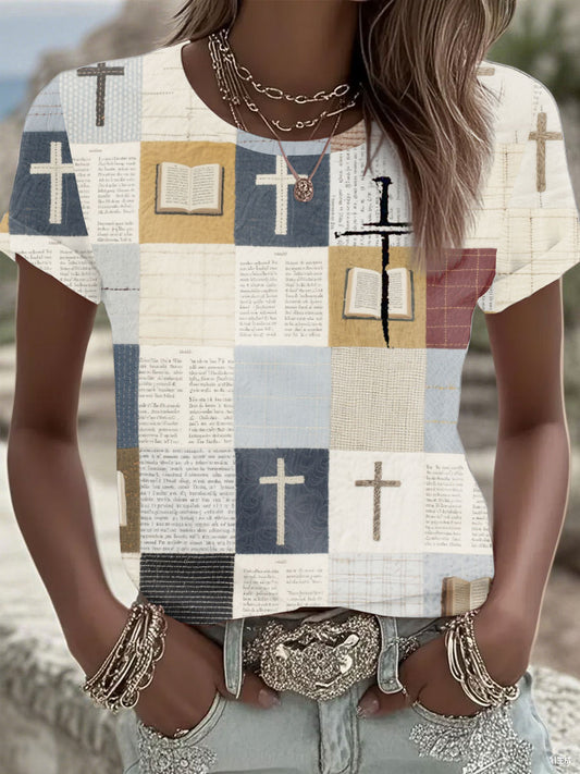 Women's Faith Art Printed short-sleeved T-shirt