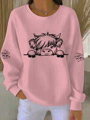 Women's Highland Cow Print Casual Sweatshirt