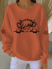 Women's Highland Cow Print Casual Sweatshirt