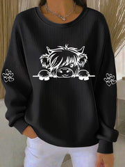 Women's Highland Cow Print Casual Sweatshirt