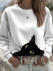 Women's cute cat  Regular Sweatshirt