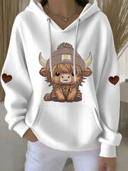 Women's Highland Cow Print Hoodie