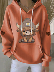 Women's Highland Cow Print Hoodie