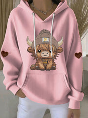 Women's Highland Cow Print Hoodie