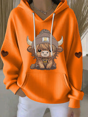 Women's Highland Cow Print Hoodie