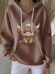 Women's Highland Cow Print Hoodie