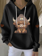 Women's Highland Cow Print Hoodie