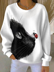 Women's cute cat  Printed Tops