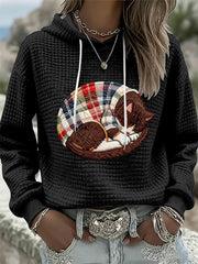 Women's Cat Art Print Hoodie