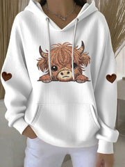 Women's Highland Cow Print Hoodie