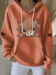 Women's Highland Cow Print Hoodie