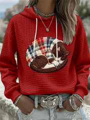 Women's Cat Art Print Hoodie