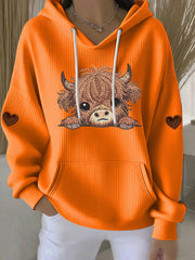 Women's Highland Cow Print Hoodie