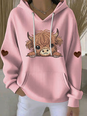 Women's Highland Cow Print Hoodie