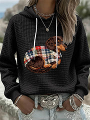 Women's Dog Art Print Casual Loose Long Sleeve Top