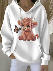 Women's Highland Cow Print Hoodie