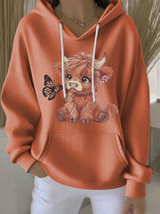 Women's Highland Cow Print Hoodie