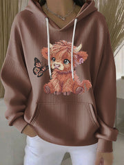 Women's Highland Cow Print Hoodie