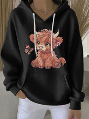 Women's Highland Cow Print Hoodie