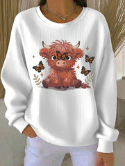 Women's Highland Cow Print Sweatshirt