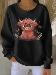 Women's Highland Cow Print Sweatshirt