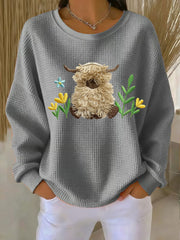 Women's Highland Cow Print Sweatshirt