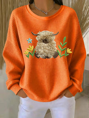 Women's Highland Cow Print Sweatshirt