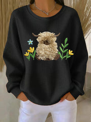 Women's Highland Cow Print Sweatshirt
