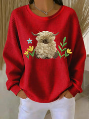 Women's Highland Cow Print Sweatshirt