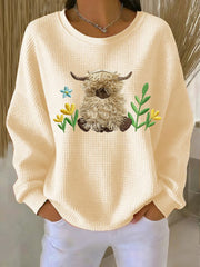 Women's Highland Cow Print Sweatshirt