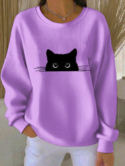 Women's Cute Cat Print Sweatshirt