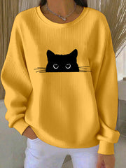 Women's Cute Cat Print Sweatshirt