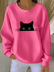 Women's Cute Cat Print Sweatshirt