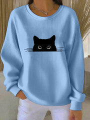 Women's Cute Cat Print Sweatshirt
