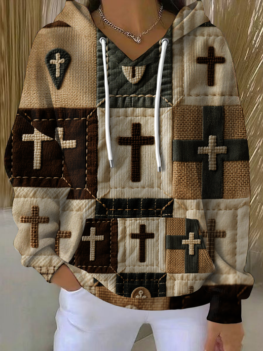 Women's  Patchwork of Faith Printed Tops