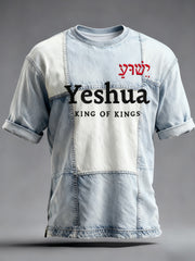Men's Vintage Yeshua King Of Kings  Short Sleeve  T-shirt