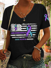 Women's Suicide Prevention Awareness American Flag T-Shirt