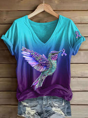 Women's Suicide Awareness Print Casual T-shirt