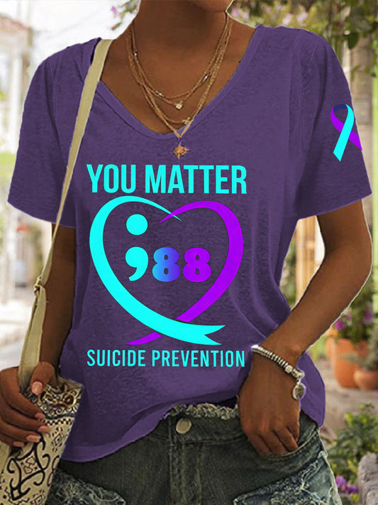 Women's Suicide Prevention Awareness You Matter T-Shirt
