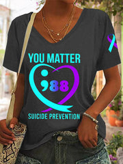 Women's Suicide Prevention Awareness You Matter T-Shirt