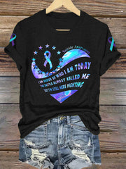 Women's Suicide Prevention Awareness "I am proud of who I am today" Printed T-shirt