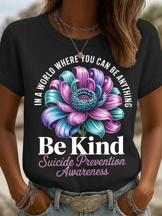Women's Suicide Prevention Awareness Print Knit Top