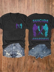 Women's Stay You Matter Printed V-neck T-shirt