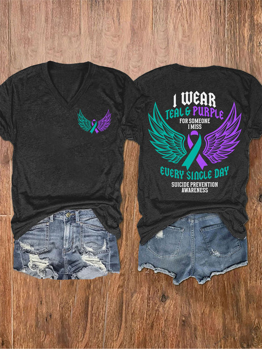 Women's Stay You Matter Printed V-neck T-shirt